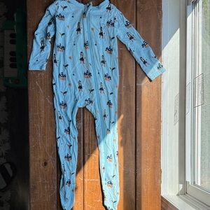 Kyte BABY Light Blue Kids Footie with Pirate Print